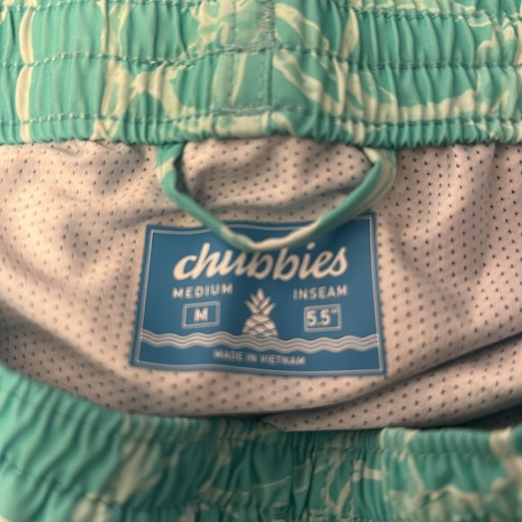 NWT Men Chubbies Aqua and Cream Swim Shorts Trunks - Picture 2 of 3